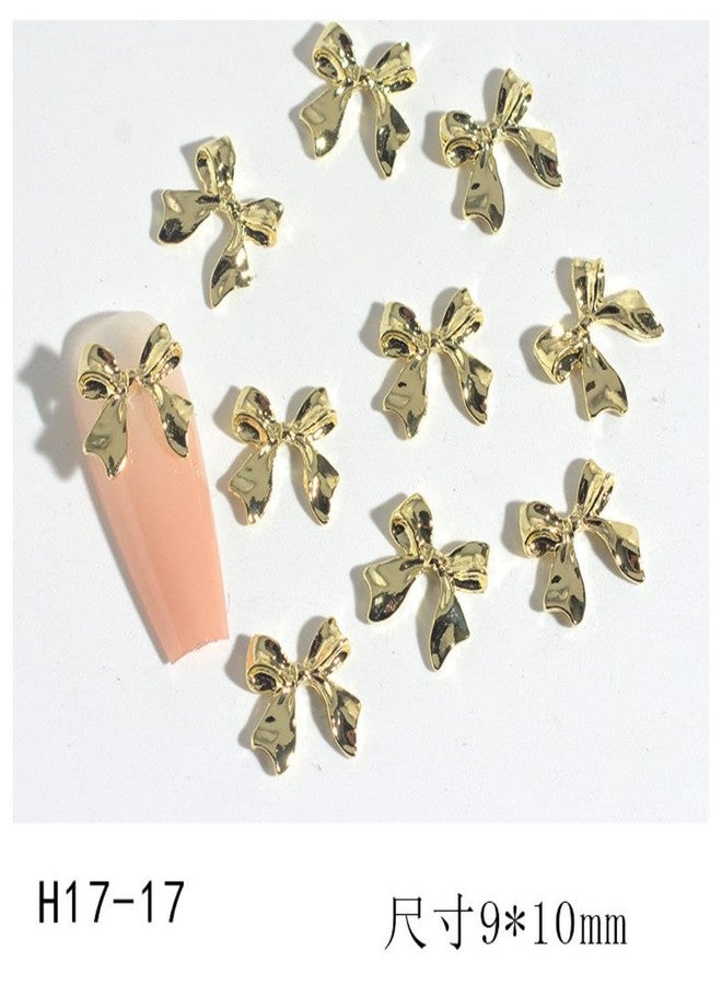 Maigitur 60pcs 3D Metal Bow Nail Charms - Alloy, Crystal - Gold, Gray, Silver - 6 Styles, 10pcs Each - Nail Art Decoration - Image 2